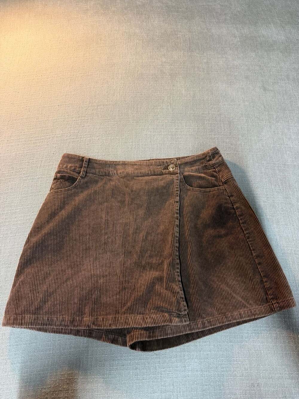 FREEMARKET Corduroy Skort Size L Brown Wrap Shorts Skirt